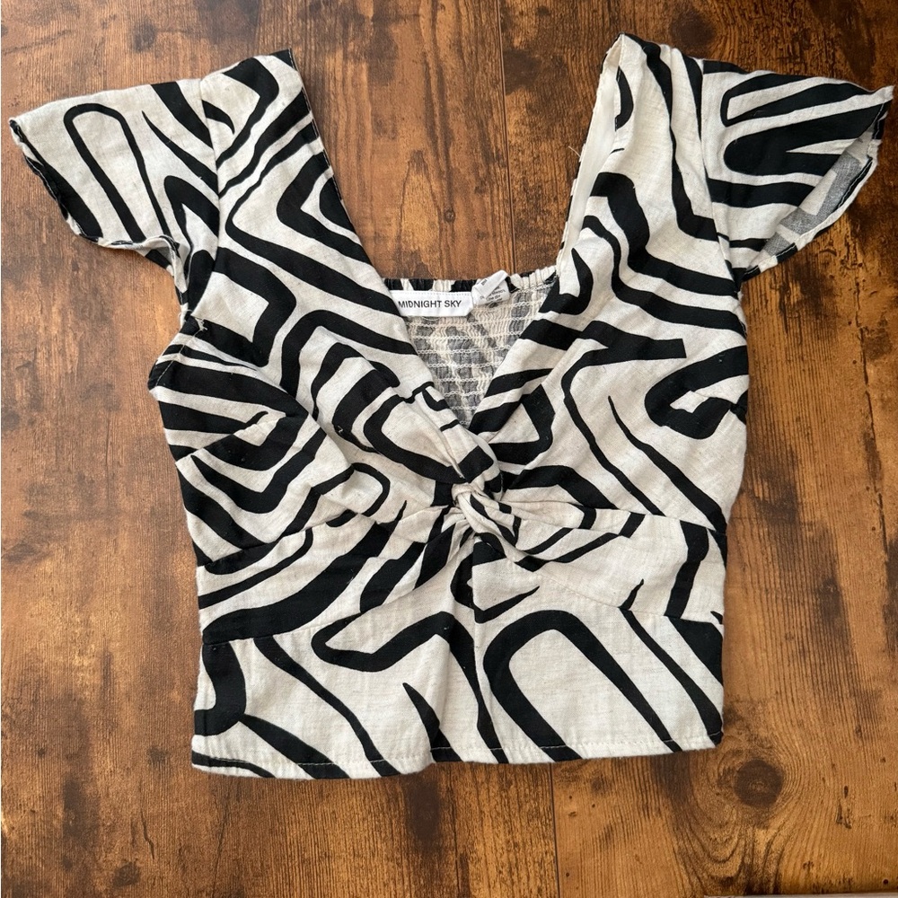 Monochrome Abstract Women's Blouse